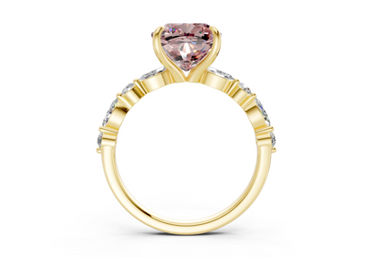 Aetheria Pink Diamond Accent Cushion Square Cut 2mm Engagement Ring