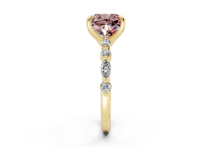 Aetheria Pink Diamond Accent Cushion Square Cut 2mm Engagement Ring