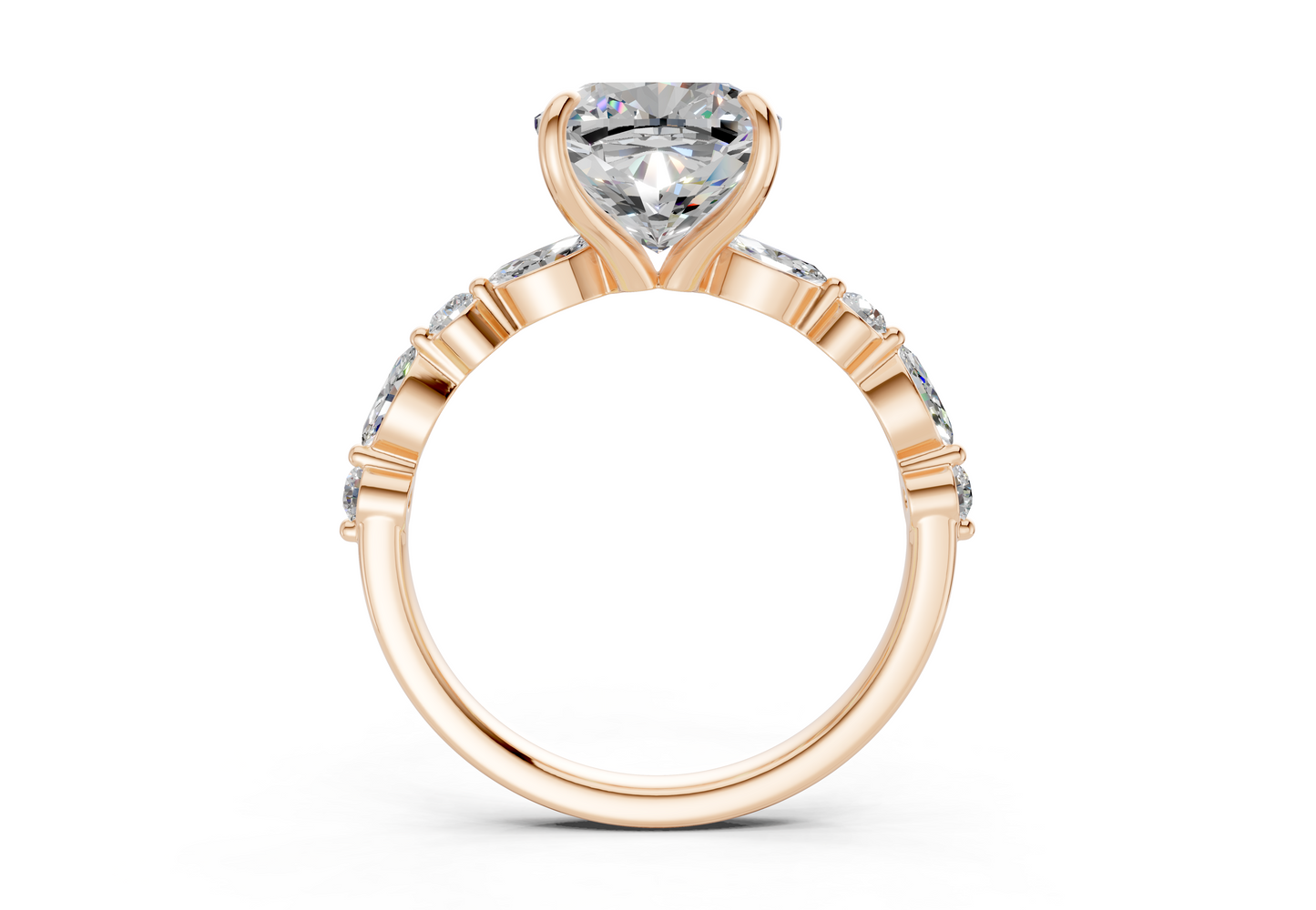 Aetheria Diamond Accent Cushion Square Cut 2mm Engagement Ring