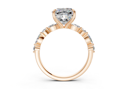 Aetheria Diamond Accent Cushion Square Cut 2mm Engagement Ring