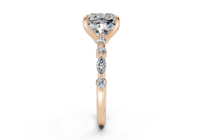 Aetheria Diamond Accent Cushion Square Cut 2mm Engagement Ring
