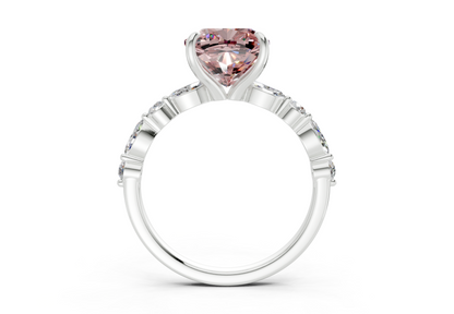 Aetheria Pink Diamond Accent Cushion Square Cut 2mm Engagement Ring