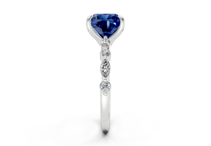 Aetheria Sapphire Gemstone Accent Cushion Square Cut 2mm Engagement Ring