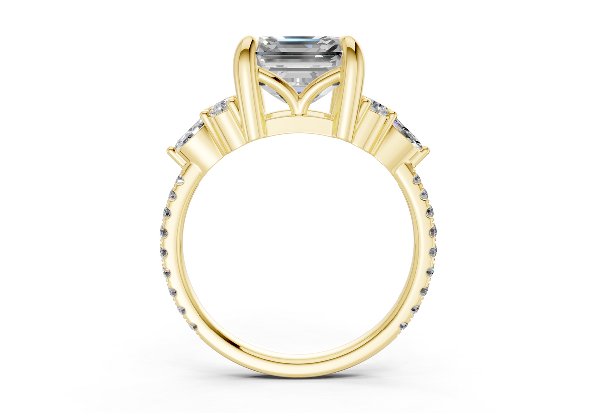 Zephyrine Diamond Accent Asscher Cut 1.9mm Engagement Ring