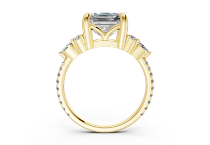 Zephyrine Diamond Accent Asscher Cut 1.9mm Engagement Ring