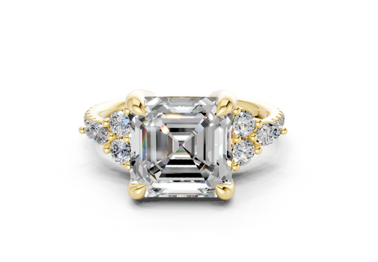 Zephyrine Diamond Accent Asscher Cut 1.9mm Engagement Ring