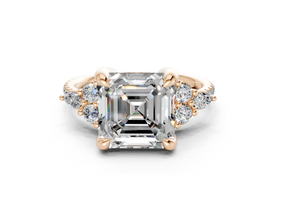 Zephyrine Diamond Accent Asscher Cut 1.9mm Engagement Ring