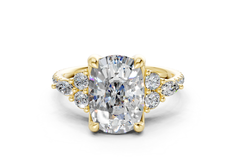 Zephyrine Diamond Accent Elongated Cushion Cut 1.9mm Engagement Ring