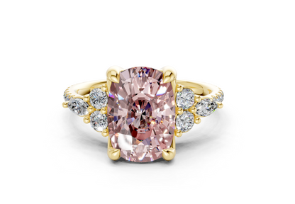 Zephyrine Pink Diamond Accent Elongated Cushion Cut 1.9mm Engagement Ring