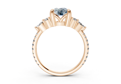 Zephyrine Blue Diamond Accent Elongated Cushion Cut 1.9mm Engagement Ring