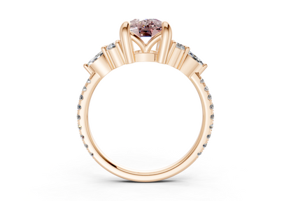 Zephyrine Pink Diamond Accent Elongated Cushion Cut 1.9mm Engagement Ring