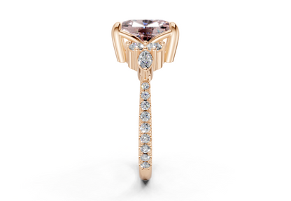 Zephyrine Pink Diamond Accent Elongated Cushion Cut 1.9mm Engagement Ring