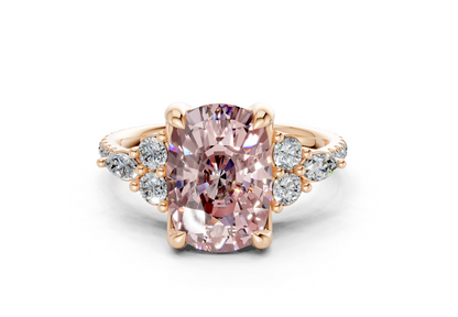 Zephyrine Pink Diamond Accent Elongated Cushion Cut 1.9mm Engagement Ring