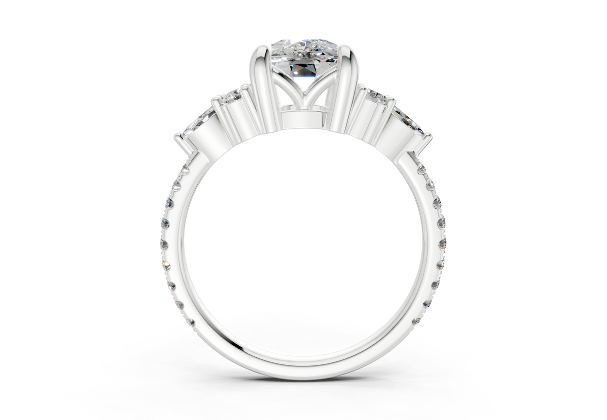 Zephyrine Diamond Accent Elongated Cushion Cut 1.9mm Engagement Ring