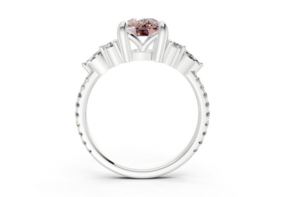 Zephyrine Pink Diamond Accent Elongated Cushion Cut 1.9mm Engagement Ring