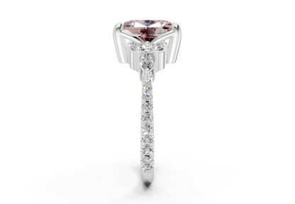 Zephyrine Pink Diamond Accent Elongated Cushion Cut 1.9mm Engagement Ring