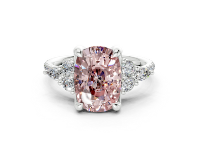 Zephyrine Pink Diamond Accent Elongated Cushion Cut 1.9mm Engagement Ring