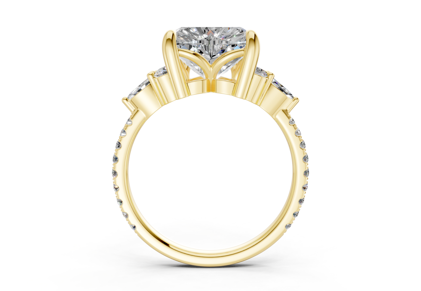 Zephyrine Diamond Accent Heart Cut 1.9mm Engagement Ring