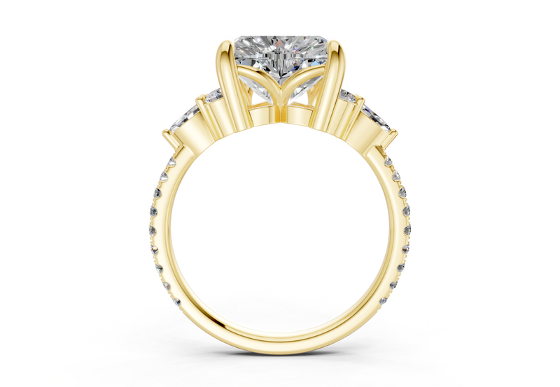 Zephyrine Diamond Accent Heart Cut 1.9mm Engagement Ring