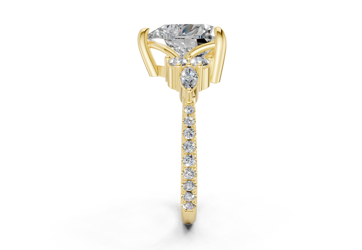 Zephyrine Diamond Accent Heart Cut 1.9mm Engagement Ring