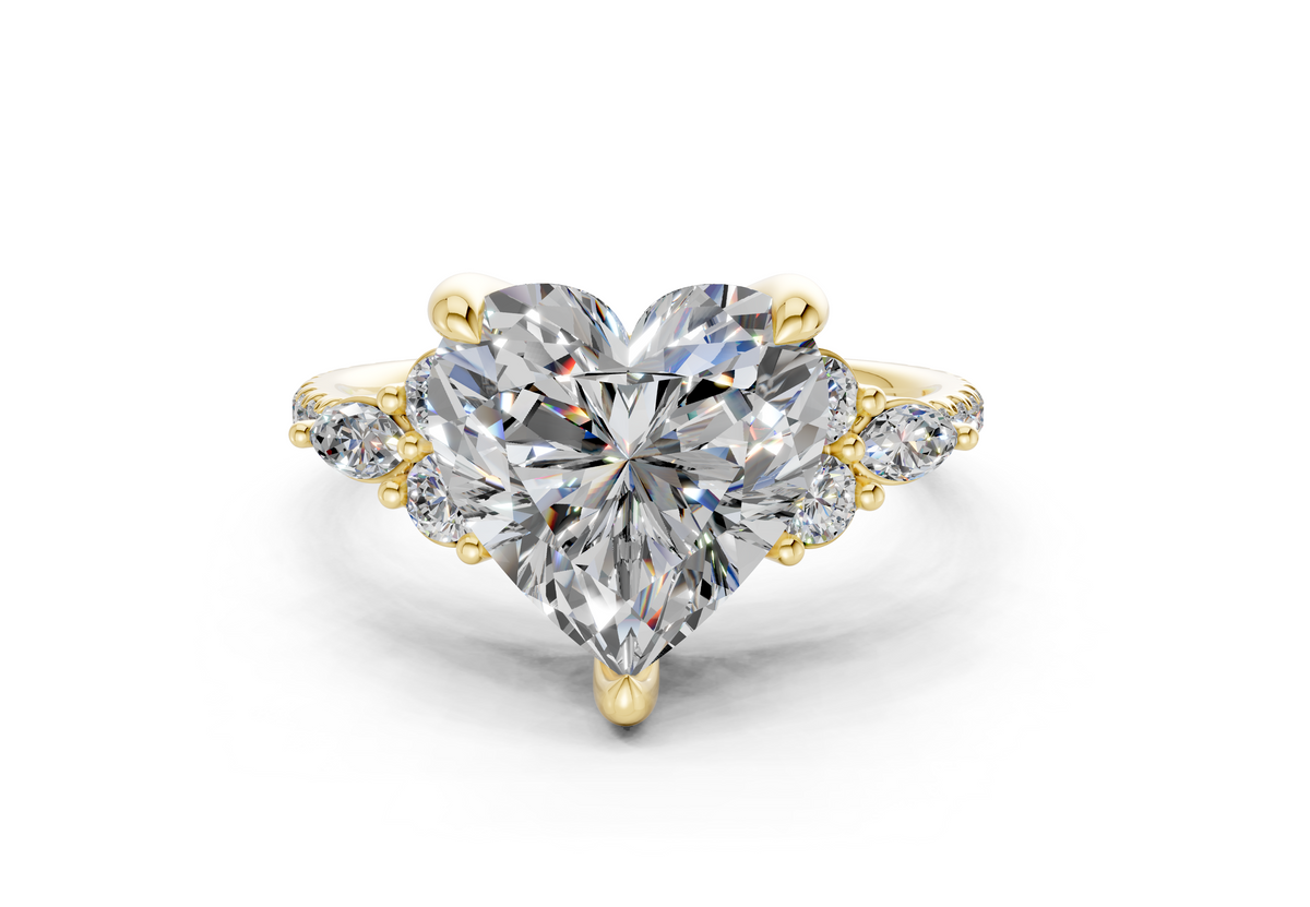 Zephyrine Diamond Accent Heart Cut 1.9mm Engagement Ring