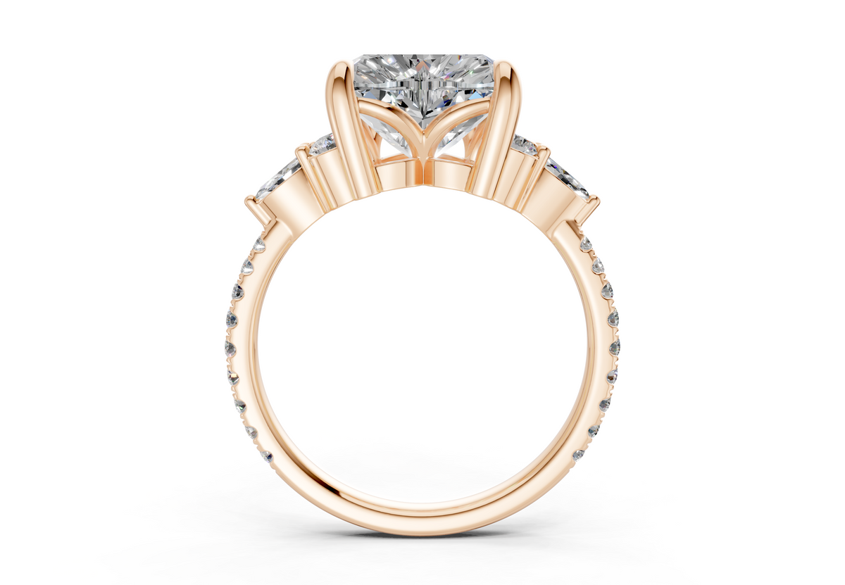 Zephyrine Diamond Accent Heart Cut 1.9mm Engagement Ring