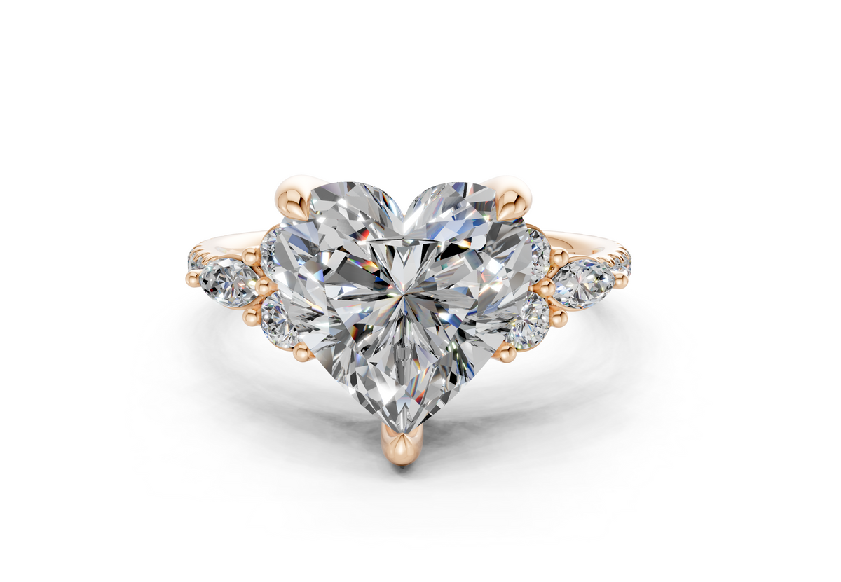 Zephyrine Diamond Accent Heart Cut 1.9mm Engagement Ring