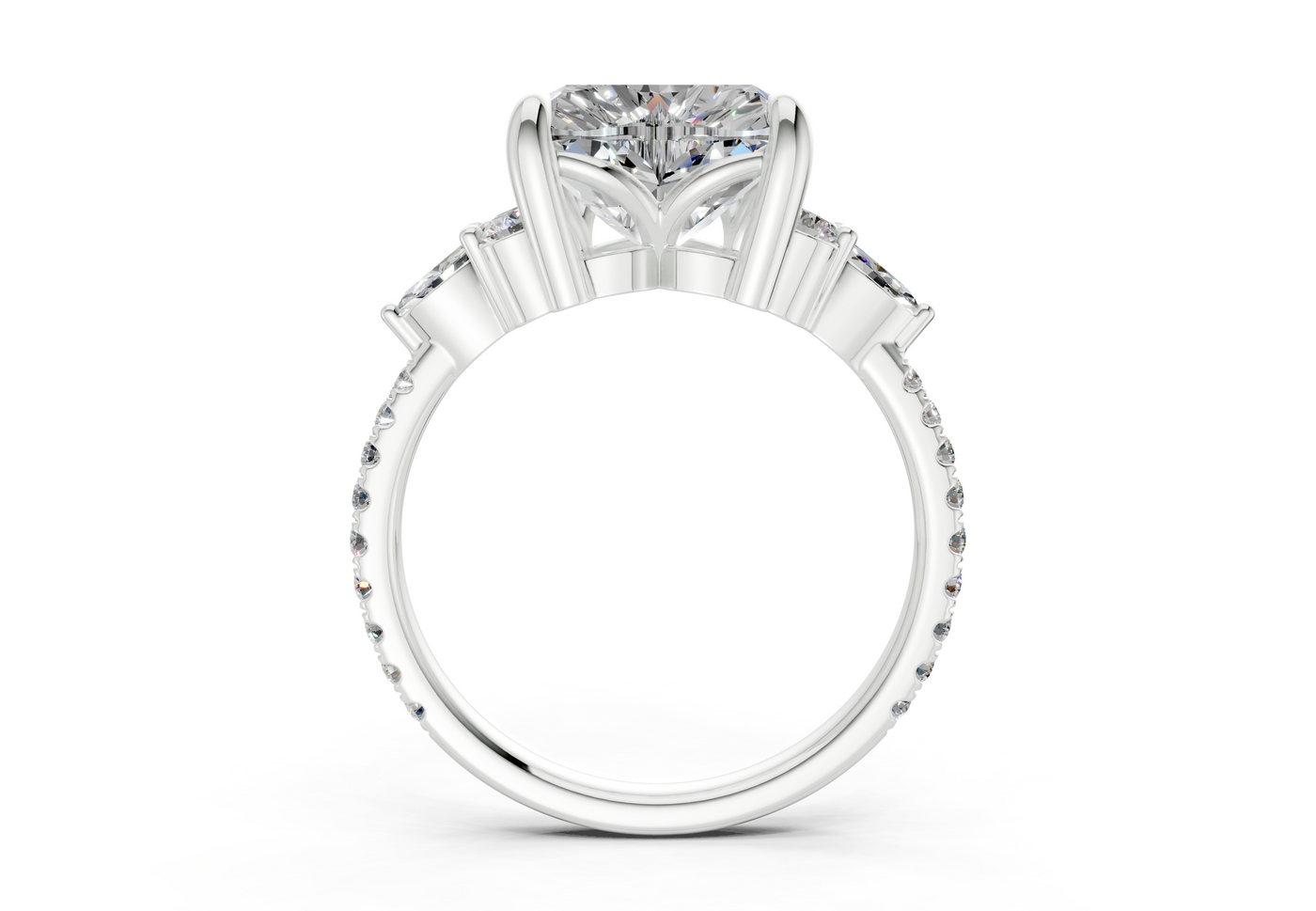 Zephyrine Diamond Accent Heart Cut 1.9mm Engagement Ring