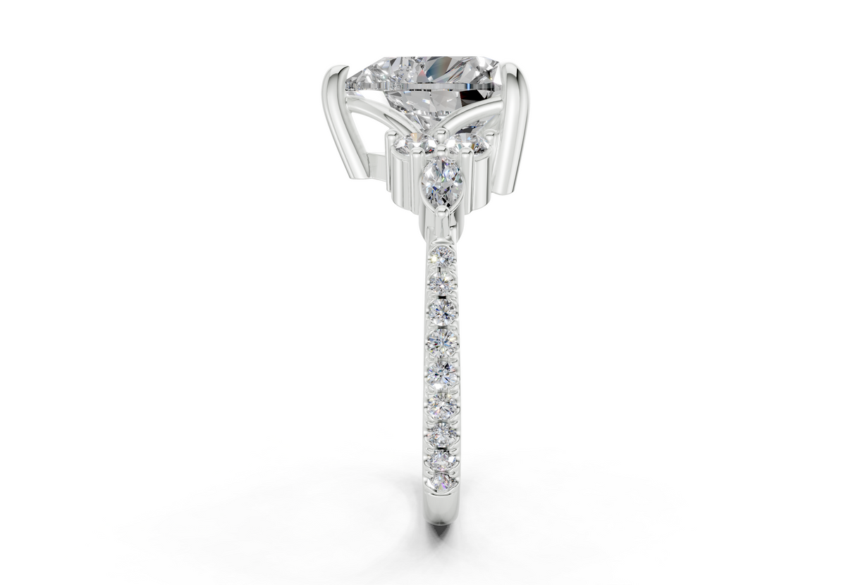 Zephyrine Diamond Accent Heart Cut 1.9mm Engagement Ring
