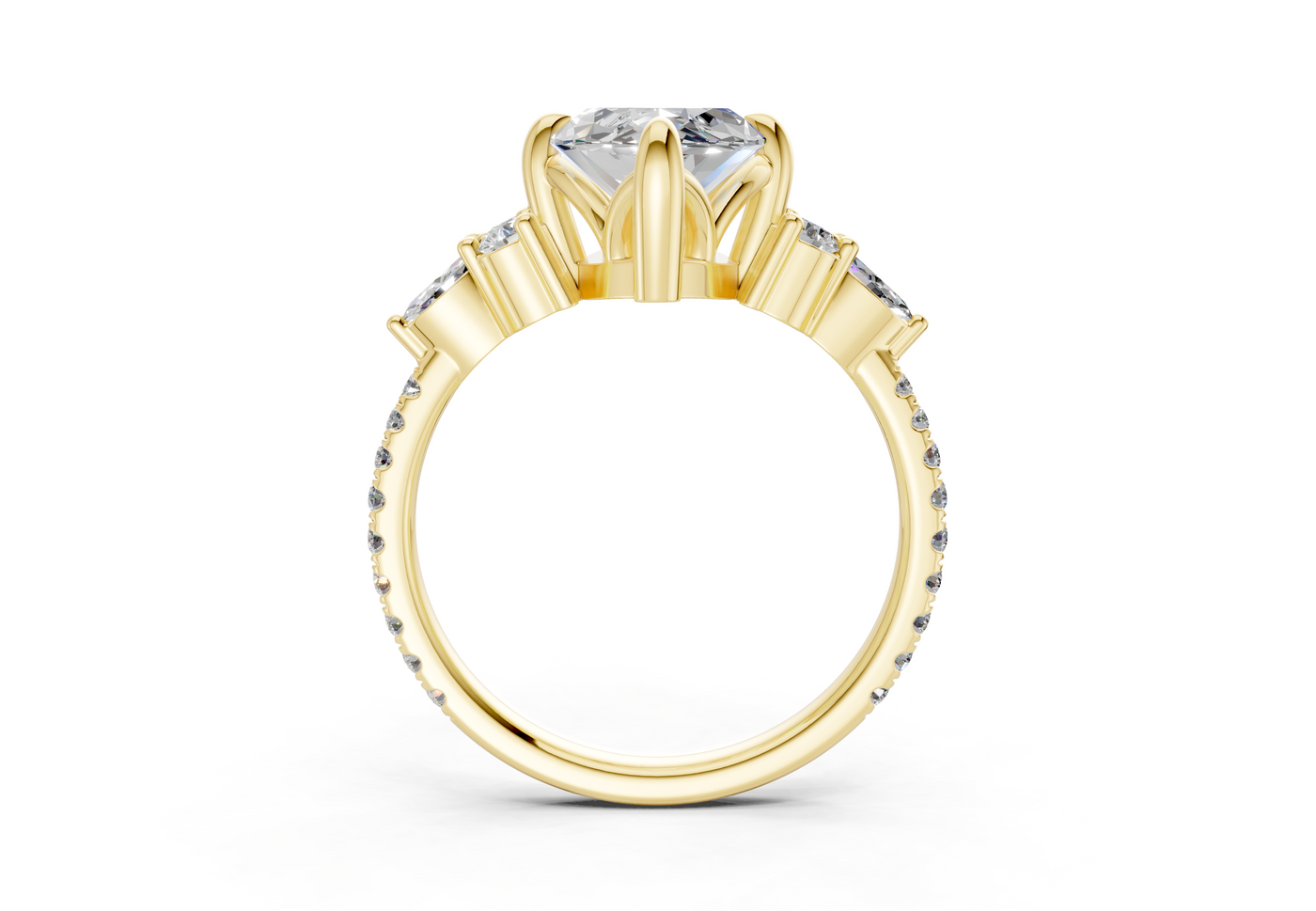 Zephyrine Diamond Accent Marquise Cut 1.9mm Engagement Ring