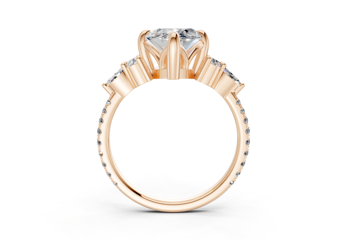 Zephyrine Diamond Accent Marquise Cut 1.9mm Engagement Ring