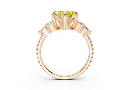 Zephyrine Yellow Diamond Accent Marquise Cut 1.9mm Engagement Ring