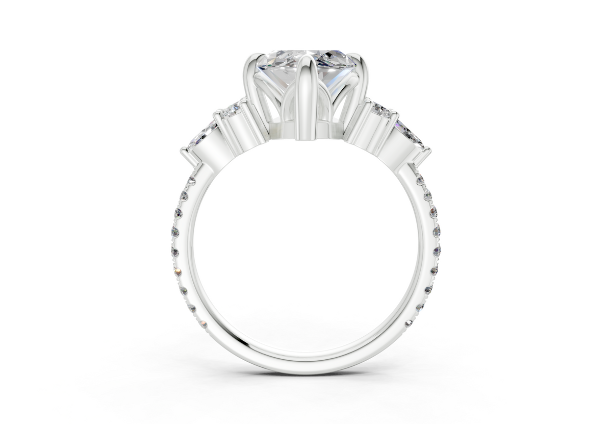 Zephyrine Diamond Accent Marquise Cut 1.9mm Engagement Ring