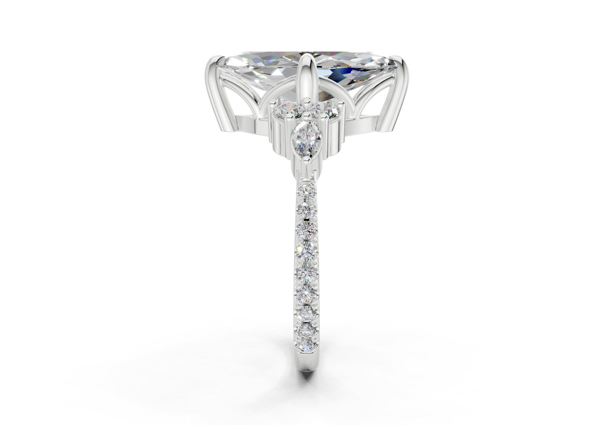 Zephyrine Diamond Accent Marquise Cut 1.9mm Engagement Ring