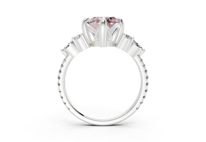 Zephyrine Pink Diamond Accent Marquise Cut 1.9mm Engagement Ring