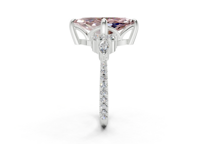 Zephyrine Pink Diamond Accent Marquise Cut 1.9mm Engagement Ring