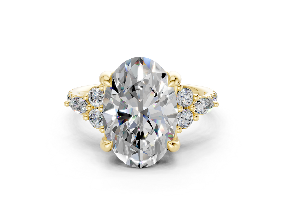 Zephyrine Diamond Accent Oval Cut 1.9mm Engagement Ring
