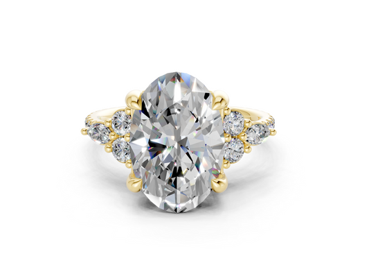 Zephyrine Diamond Accent Oval Cut 1.9mm Engagement Ring