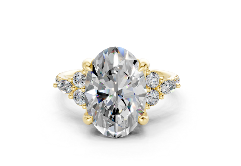 Zephyrine Diamond Accent Oval Cut 1.9mm Engagement Ring