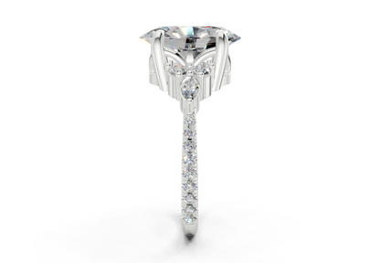 Zephyrine Diamond Accent Oval Cut 1.9mm Engagement Ring