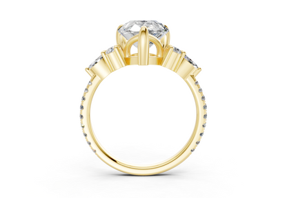 Zephyrine Diamond Accent Pear Cut 1.9mm Engagement Ring
