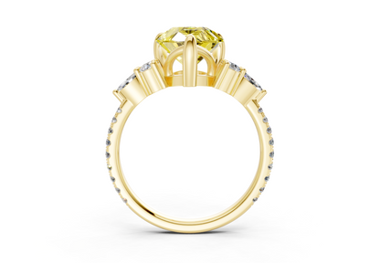 Zephyrine Yellow Diamond Accent Pear Cut 1.9mm Engagement Ring