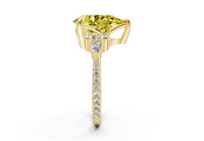 Zephyrine Yellow Diamond Accent Pear Cut 1.9mm Engagement Ring