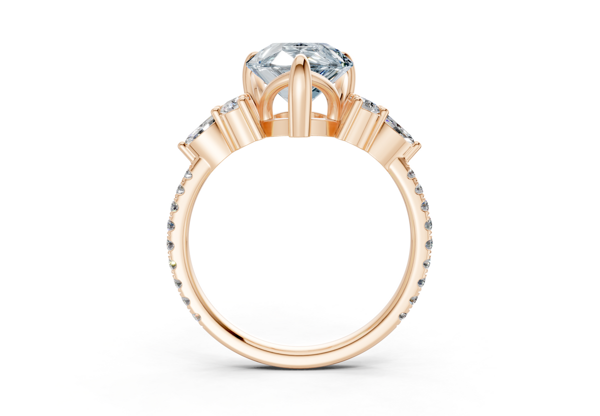Zephyrine Blue Diamond Accent Pear Cut 1.9mm Engagement Ring