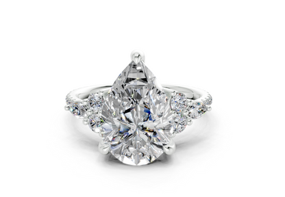 Zephyrine Diamond Accent Pear Cut 1.9mm Engagement Ring