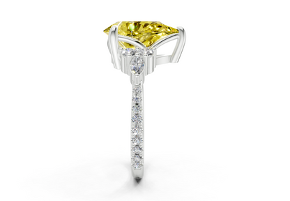 Zephyrine Yellow Diamond Accent Pear Cut 1.9mm Engagement Ring
