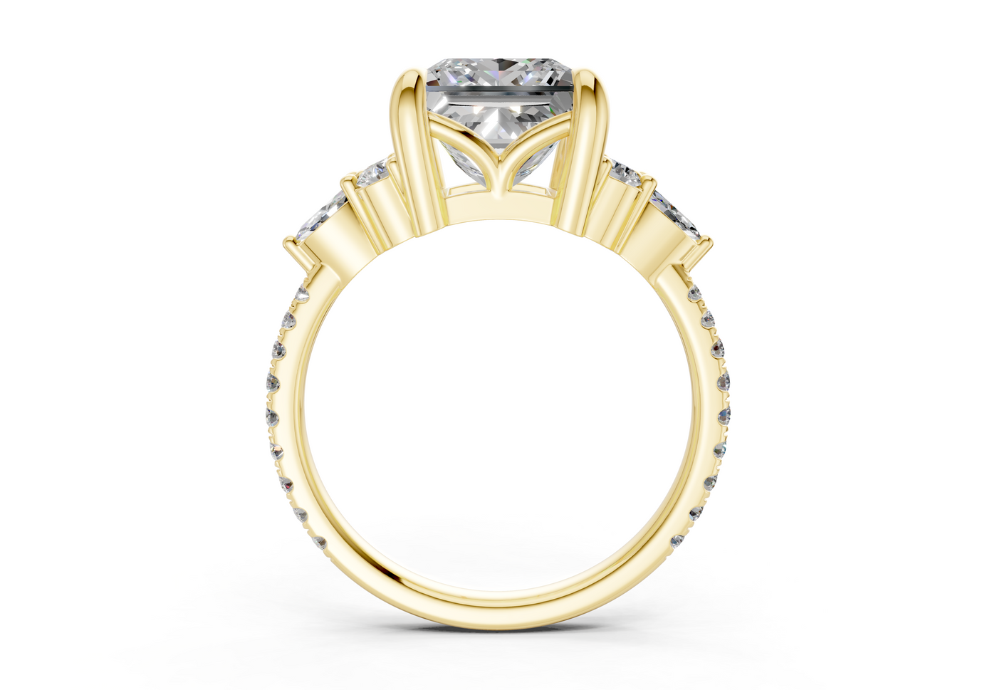 Zephyrine Diamond Accent Princess Cut 1.9mm Engagement Ring