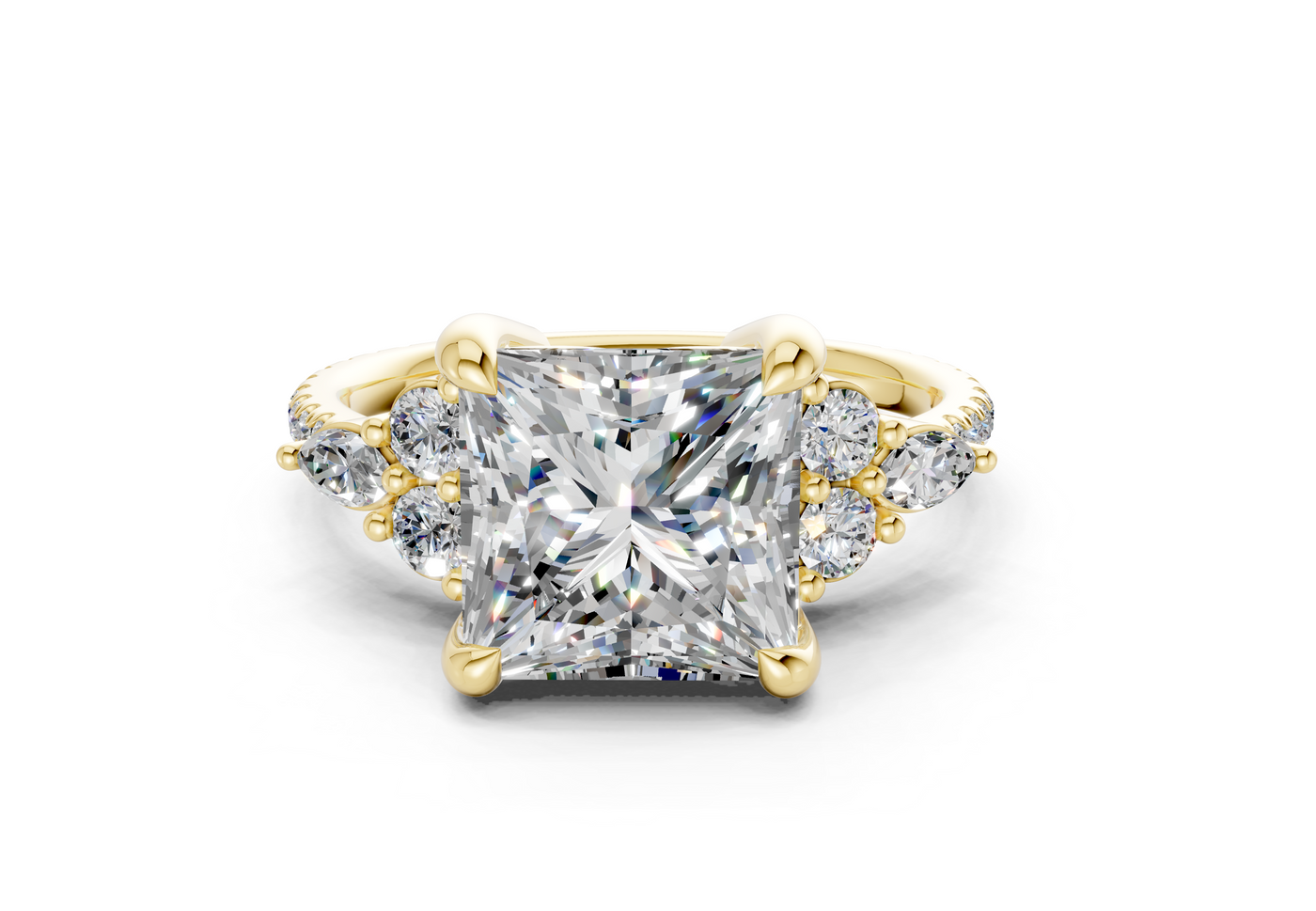 Zephyrine Diamond Accent Princess Cut 1.9mm Engagement Ring