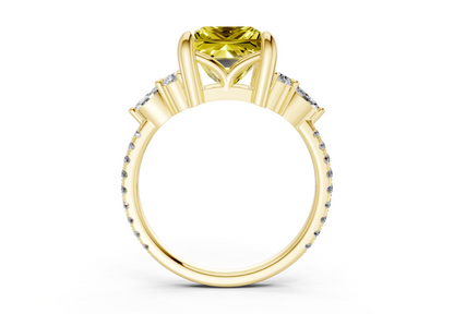 Zephyrine Yellow Diamond Accent Princess Cut 1.9mm Engagement Ring