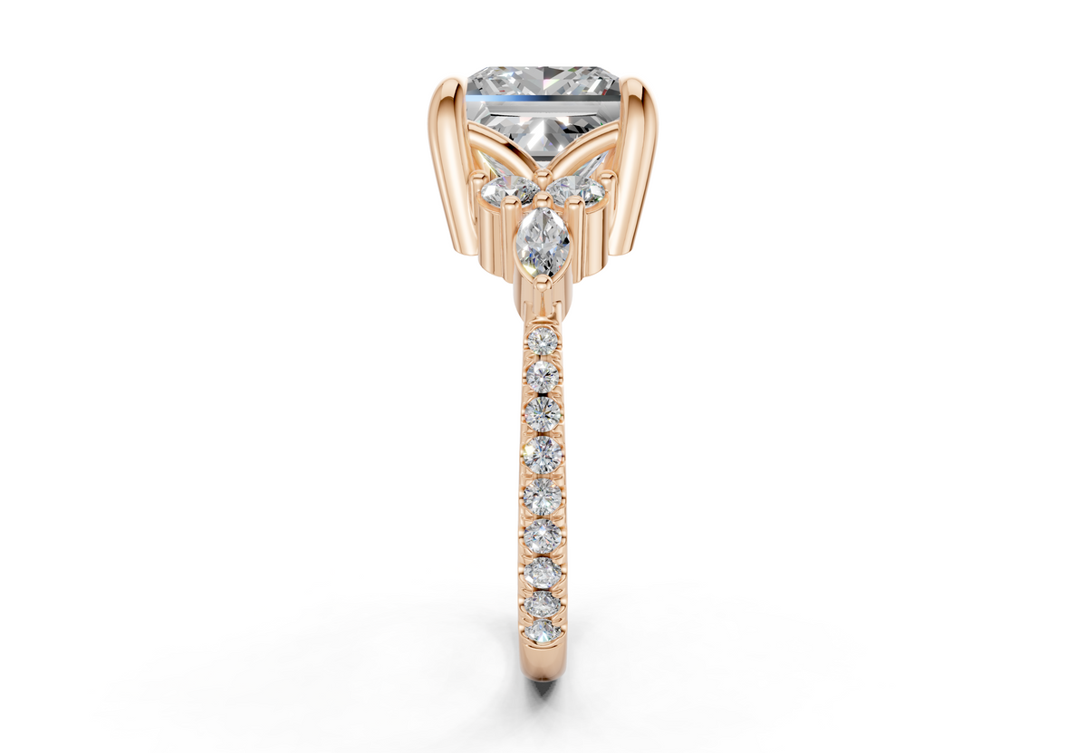 Zephyrine Diamond Accent Princess Cut 1.9mm Engagement Ring